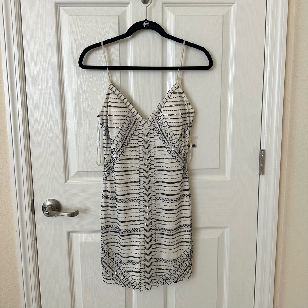 Jump Black and White Patterned Mini Dress